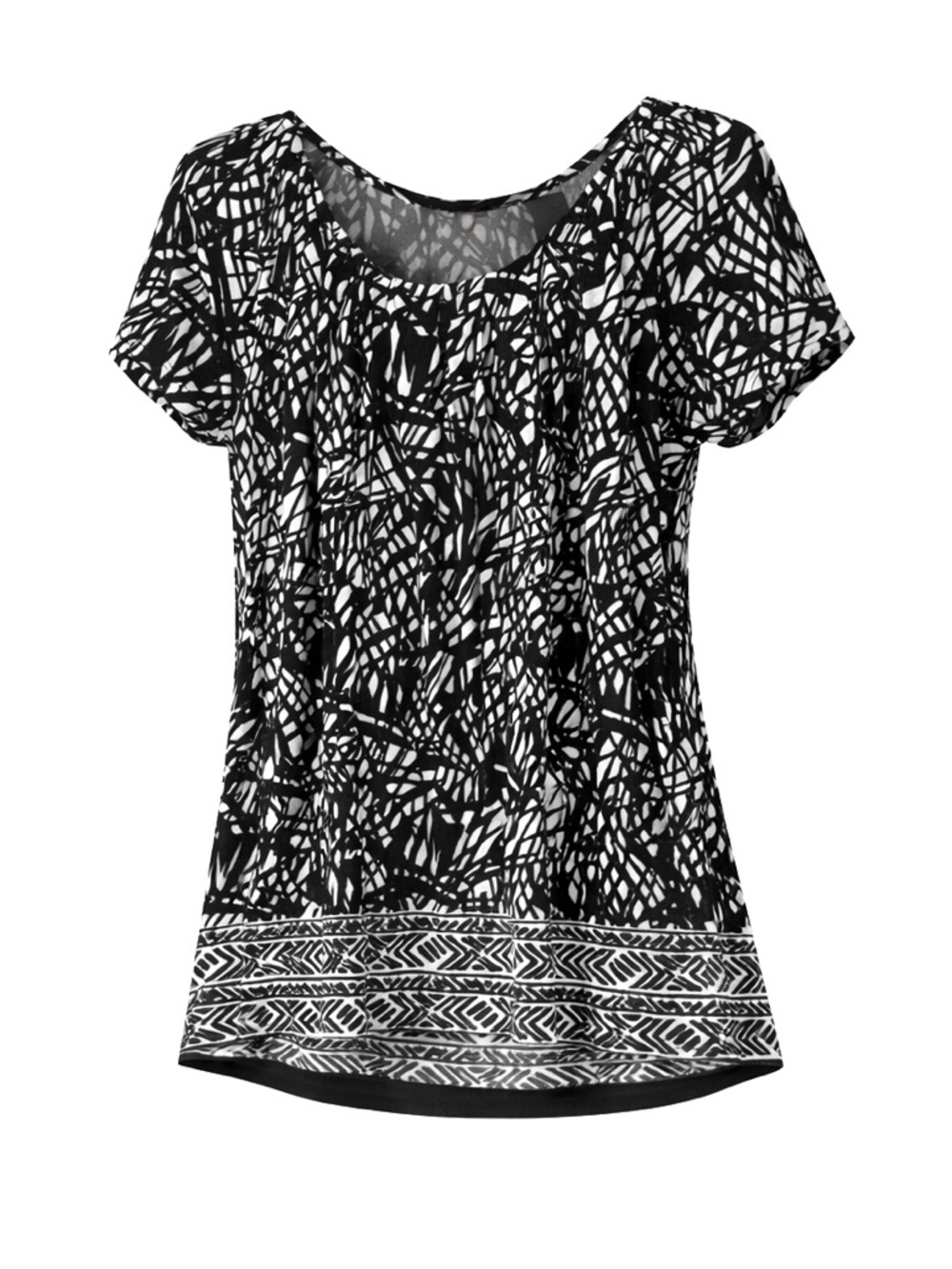 Axcess Monochrome Abstract Women's Blouse